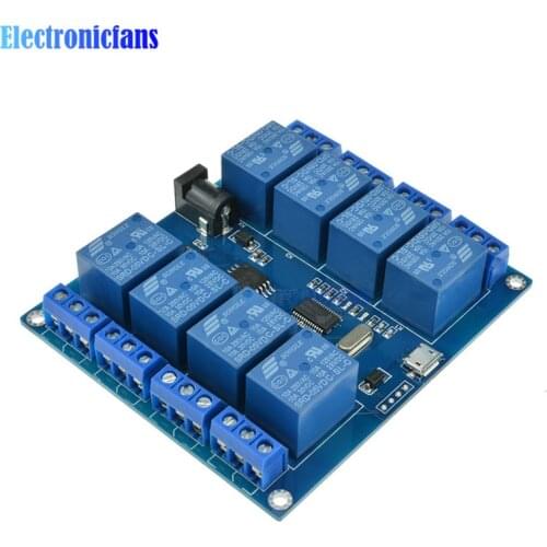 New 5V 10A USB 8 Channel Relay Upper Computer ICSE014A 8-Channel Relay Module