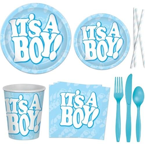 Gender Reveal Disposable Tableware Baby Shower Its a Boy Girl Plate Napkin Tablecloth Gender Reveal Party Decorations Supplies