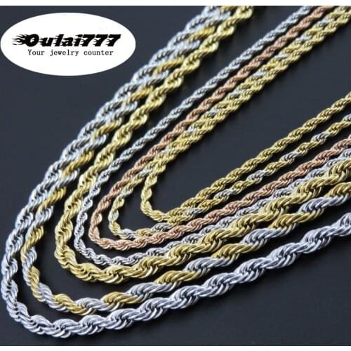 Oulai777 chain male necklace stainless steel woman mens accessoires fashion necklaces 2019 long necklaces jewelry on the neck
