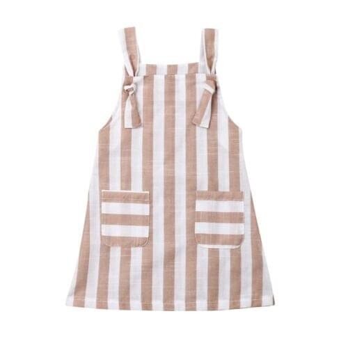 Girl Dress 2019 Summer Toddler Kid Baby Girl Striped Bowknot Clothes Sundress Dress Outfit Set