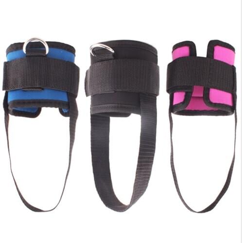 Adjustable 4 D-Ring Ankle Straps Gym with Foot Strap Cable Machine Fitness Thigh Glute Exercises Padded Ankle Cuffs Accessories
