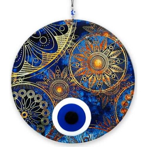 Handmade Solar Fusion Glass Evil Eye Bead 23cm
