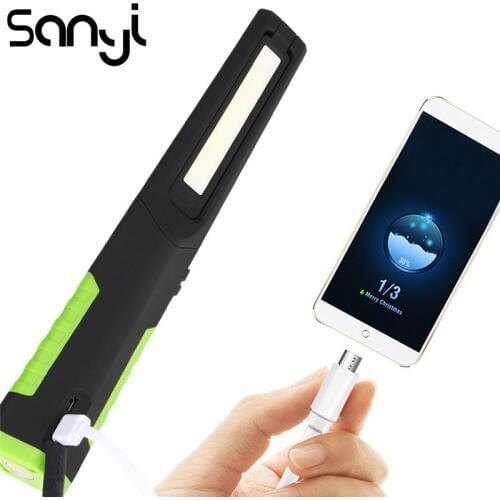 SANYI 3800LM LED Portable Light 5 Modes Flashlight Torch USB Rechargeable Built-in 18650 Working Lantern for Car Repairing