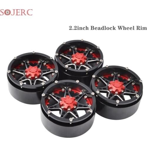 SOJERC 4PCS RC Rock Crawler metal 2.2” Beadlock Wheel Rim for 1/10 TRX4 SCX10 90046 RC model Car Wheel hub