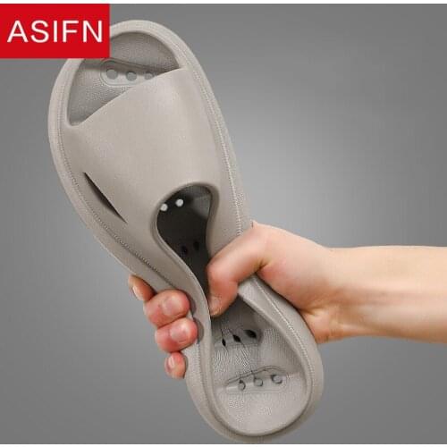 ASIFN Indoor Bath Men Women Thick Platform Slippers Soft Anti-slip Home Slides Ladies Summer Shoes Men Sandals Claquette Homme