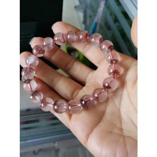 Only One 10mm Natural Stone Genuine Red Phantom Quartz Round Loose Beads Fashion Jewelry Women Charms Crystal Stretch Bracelets