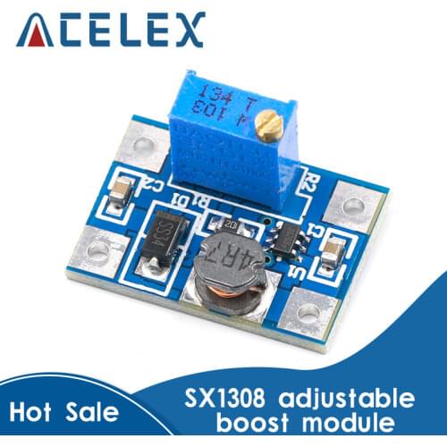 Smart Electronics DC-DC SX1308 Step-UP Adjustable Power Module Step Up Boost Converter 2-24V to 2-28V 2A