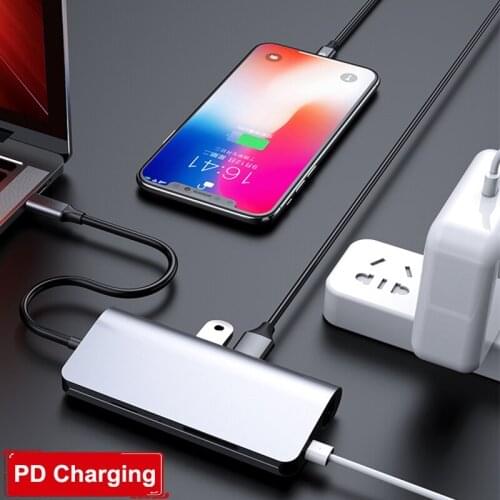 ZEUSLAP USB3.0 HUB USB C HUB to HDMI RJ45 Thunderbolt 3 Adapter for Macbook Pro Air XPS13 Chromebook Lumia 950 Type C HUB