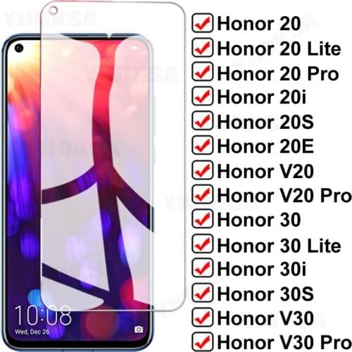 9D Full Protection Glass For Huawei honor view 20 Lite 20E 20i 20S V20 Screen Protector Honor 30 Lite 30i 30S V30 Pro Glass Film