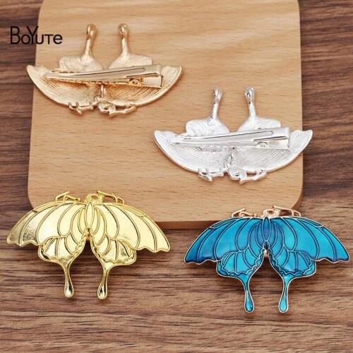 BoYuTe (5 Pieces/Lot) 59*39MM Alloy Butterfly Hair Clips Factory Supply Handmade Diy Hair Accessories Materials