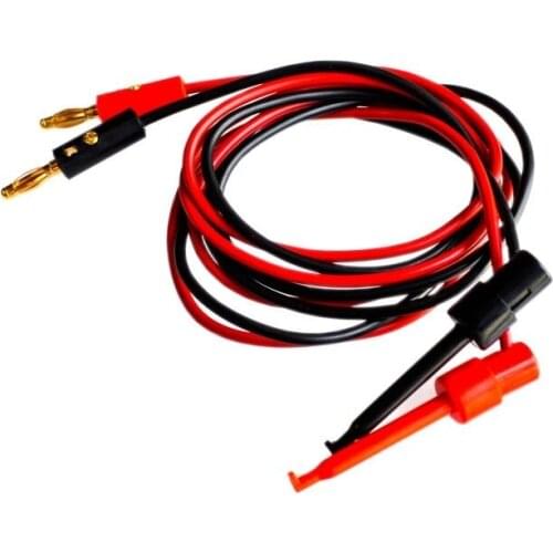 1 Pair Small Test Hook Clip to Banana Plug for Multimeter Test Lead Cable