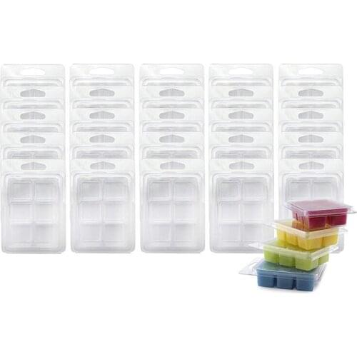 10pcs Wax Melt Molds Clear Empty Plastic Wax Melt Clamshells for Wickless Wax Melt Candles Boxes