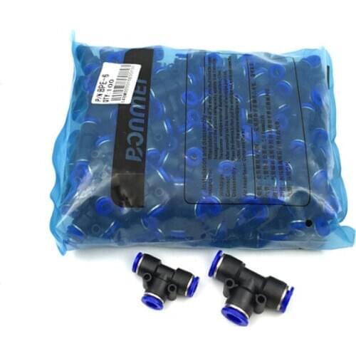 100PCS pneumatic connector PE-8 plastic Three-way quick connector 4/6/8mm windpipe variable diameter quick insert PEG6-4 PEG8-6