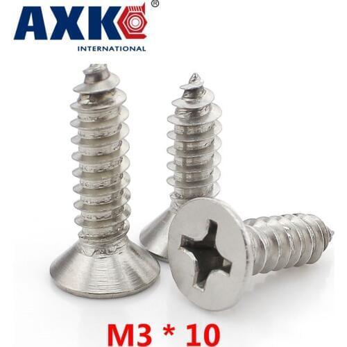 2021 New Arrival Sale Wood Screws Axk 50pcs 304 Stainless Steel Countersunk Head Tapping Screws Screw M3 * 10 Gb845