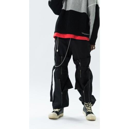 27-46 2021 Dj costume ds Mens clothing Hair Stylist Oversize Hip Hop Pants multi zipper Ribbon silhouette plus size costumes