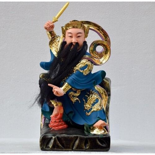 30CM LARGE HOME FAMILY SHRINE EFFICACIOUS PROTECTION EXORCISE EVIL SPIRITS XUANTIAN ZHENWU DADI GOLD PLATING FENG SHUI STATUE
