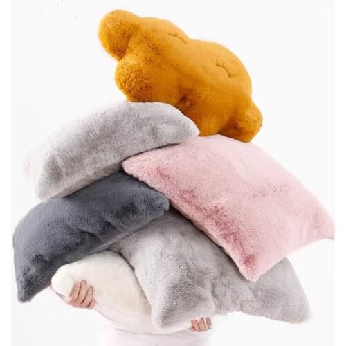 45X45cm Fashional Faux Fur Soft Furry Throw Pillow Case Girl Room Decorative Pink Cushion Case Sofa Cushion Cover Couch Cushion