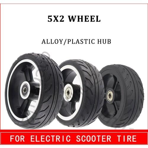 5 Inch 5X2 Solid Tyres Wheels To Tie for Fast Wheel F0 Jackhot Carbon Fiber Folding scooters Plastic Iron Aluminum Alloy Hub