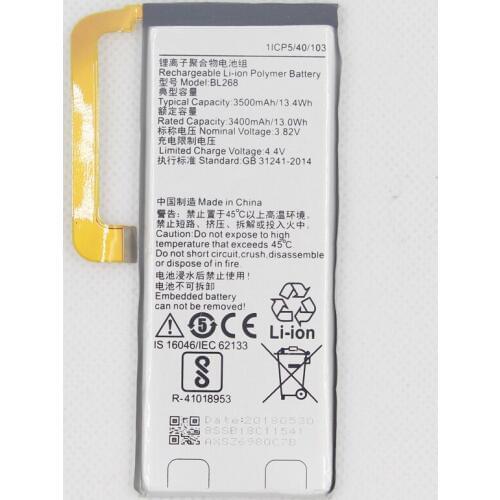 5pcs/lot 3400mAh/3500mAh BL268 Battery bl268 for Lenovo Zuk Z2 Z2131 Cell Phone Battery Replacement