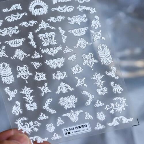 5D Embossed Nail Sticked Nail Decoration DIY Nail Art Salon Flower Self-adhesive Nail Decals 2021 New