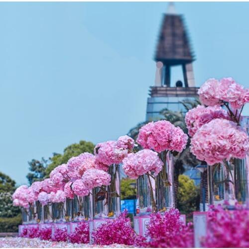 Wedding acrylic vase plastic transparent road lead barrel flower vase flower pot T Stage Home Table Home road lead wedding props