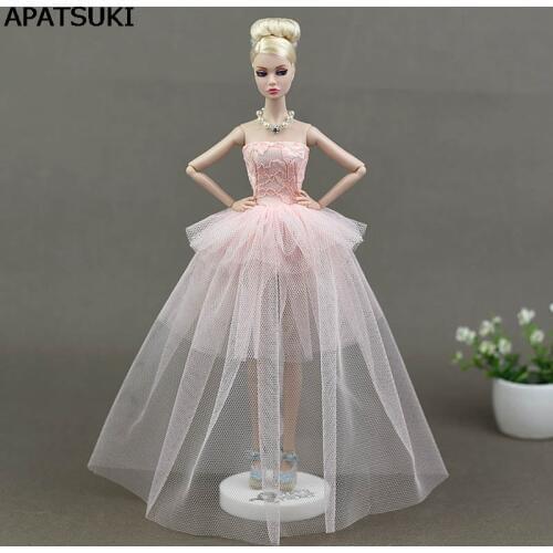 Doll Accessories Costume Off Shoulder Multi-layer Dresses Lace Gauze Dress Clothes For Barbie Doll Girls Gift Kids Toy