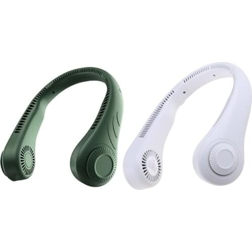 Hands Free Neck Fans Bladeless Mini Portable Fans USB Rechargeable U-Shaped Leafless Hanging Neck Fans