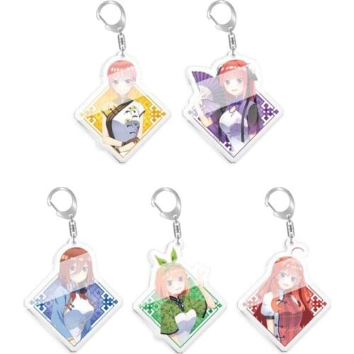 Anime The Quintessential Quintuplets Ichika Nino Miku Yotsuba Itsuki card figure Pendant Key Rings Key Chain Bag Charms gift