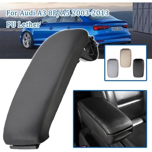 Center Console Arm Rest Storage Box Pu Leather Lid Cover Armrest Latch cover Car Pad For Audi A3 8P A5 2003-2012 8P0864245P