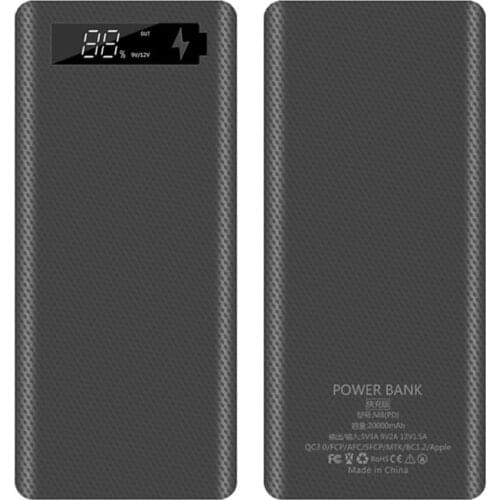 QC3.0 PD LCD Display DIY 8x18650 Battery Case Power Bank Shell Portable External Box without Battery Powerbank Protector E56B