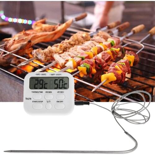 Digital BBQ Thermometer Cooking Meat Food Oven Grill Kitchen Timer Thermometer