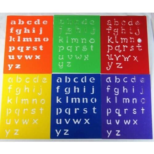 Children Puzzle Early Painting Drawing Board Sketchpad Toy Lowercase English Stationery Template Tools Unisex Plastic Paint