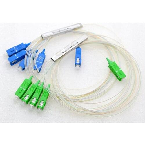 GONGFENG 10pcs NEW Single Mode 0.9mm Optical Fiber Differential SC/APC Connector 1*4 Fiber Optic PLC Splitter Wholesale Special