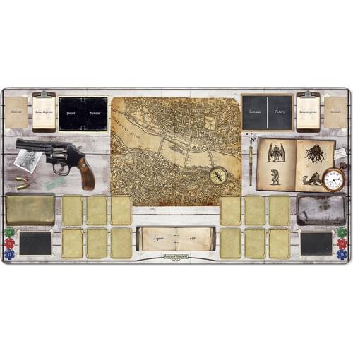 Arkham Horror 2 Players Playmat Table Mat Board Card Games Big Mousepad Custom Playmat for TCG Trading Card Game Stitched Edges