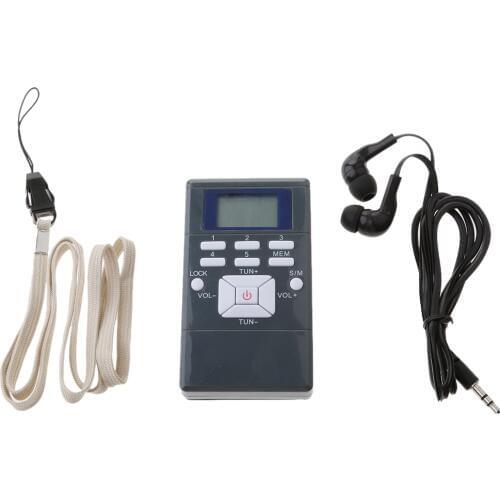 FM Pocket Radio,Portable Digital Radio with 3.5mm Jack Earphone LCD Display FM frequency range 60-108MHz High sensitivity