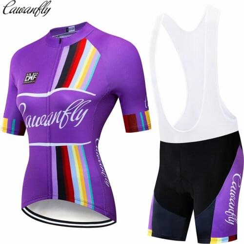 Cawanfly 2019 Pink Women Enduro Bike Jersey Set Bicycle Clothes Suit Short Cycling Clothing Kit Summer Mtb Outfit
