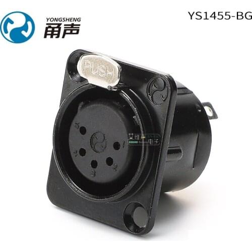 1Pcs YS1465/1455-BG Yongsheng DMX512 five-core XLR female socket console call system lighting data control HIFI audio
