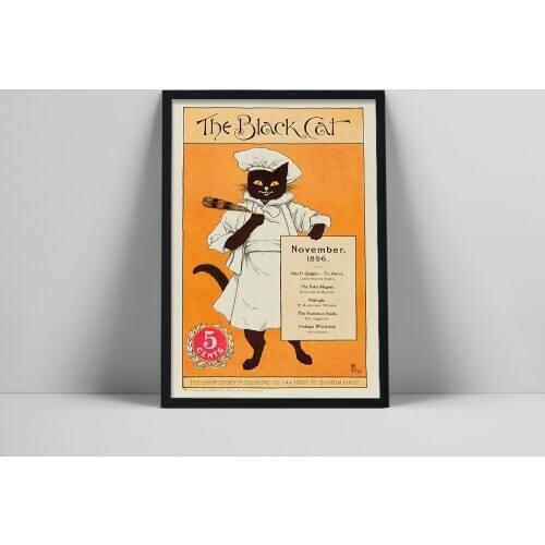 Hot Classic Style The Black Cat Vintage Canvas Painting Famous Posters And Prints Wall Pictures For Living Room Home Decoration