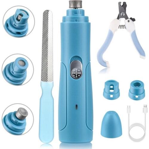 Pet Nail Grinder Dog Nails Sharpener Electric Polisher Painless Cleaning Cat Dog Nail Trimmer Safe Low Noise USB Rechargeable