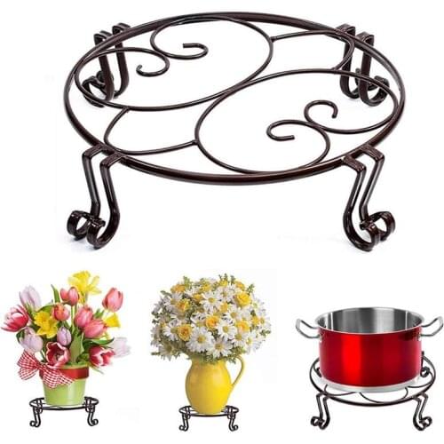 Metal Plant Stand Round Flower Pot Stand Indoor And Outdoor Balcony Living Room Garden Container Support Frame Flower Pot Stand