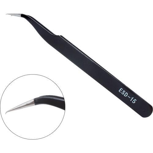 Anti-static Precision Tweezers Set Pinzas Pincet Stainless Steel ESD Tweezer Electronics Repair Tools