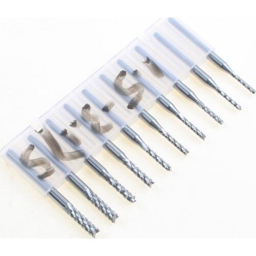 10pcs Carbide 1.5mm-3.175mm End Mill Engraving Bits CNC Rotary Burrs Set