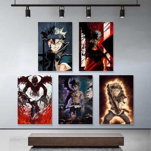 Wall Art Home Decor Japan Fighting Anime Diamond Paintings Black Clover HD Prints Character Modular Poster For Bedroom