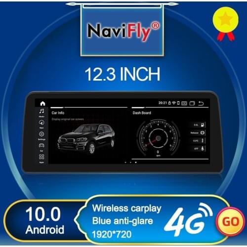 NaviFly 12.3" Blu-Ray Screen Car Multimedia Player for BMW 5 Series E60 E61 Android 10.0 Navigation GPS Auto Stereo Head Unit