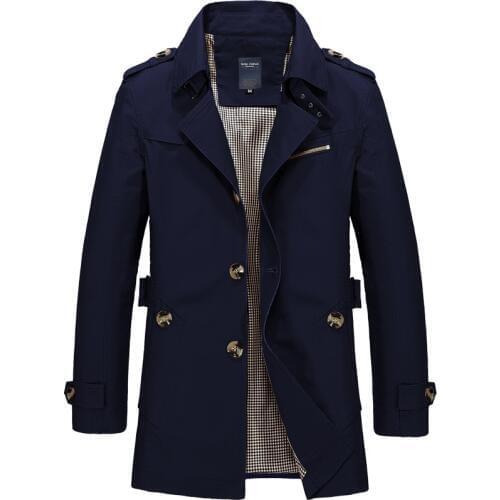 New Men Fashion Jacket Coat Spring Autumn Brand Mens Casual Military Overcoat Jacket Solid Color Mens windbreakers M-5XL