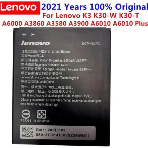 Original Lenovo A6010 Battery High Quality 2300mAh BL242 Back up Battery Replacement For Lenovo A6010 Plus Mobile Phone Battery