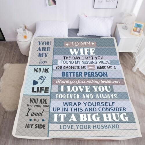 Autumn Winter Ultra-Soft Warm English Letter Blanket Home Bedding Sofa Decor