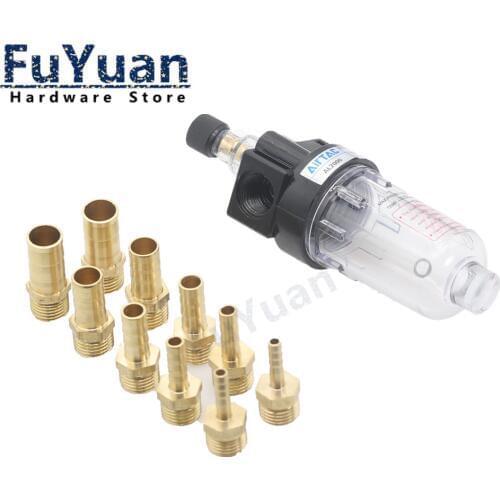 AL2000 Series Pneumatic Air Source Treatment Lubricator 1/4" Thread 4mm 6mm 8mm 10mm 12mm Fittings Copper Connector