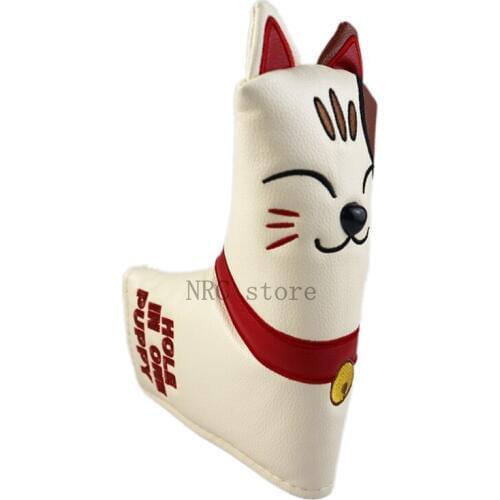 NRC Golf Club Head Covers Putter Blade Mallet Headcover Magnetic Closure Lovely Cartoon Animal Cat Lucky Kitty
