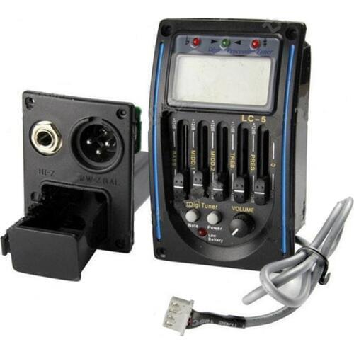 1pcs Acoustic Guitar Preamp Amplifier 5-Band EQ Guitar Pickup Pre-Amp Tuner Professional Guitar parts accessories